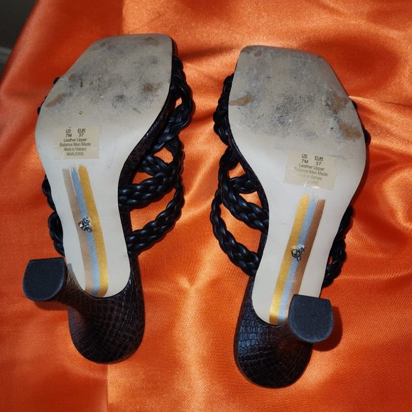 Womens Sam Edelman Snake Embossed Marjorie Leather Sandals - Picture 9 of 10